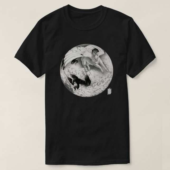 T-shirt Mesa Pegasus e Nightmare Yin Yang (Frente do Design)