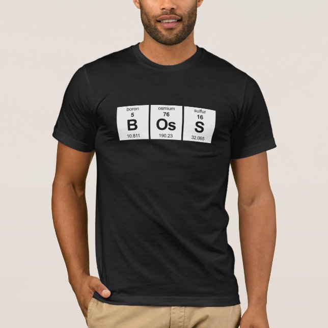 T-shirt Mesa periódica do chefe (Frente)