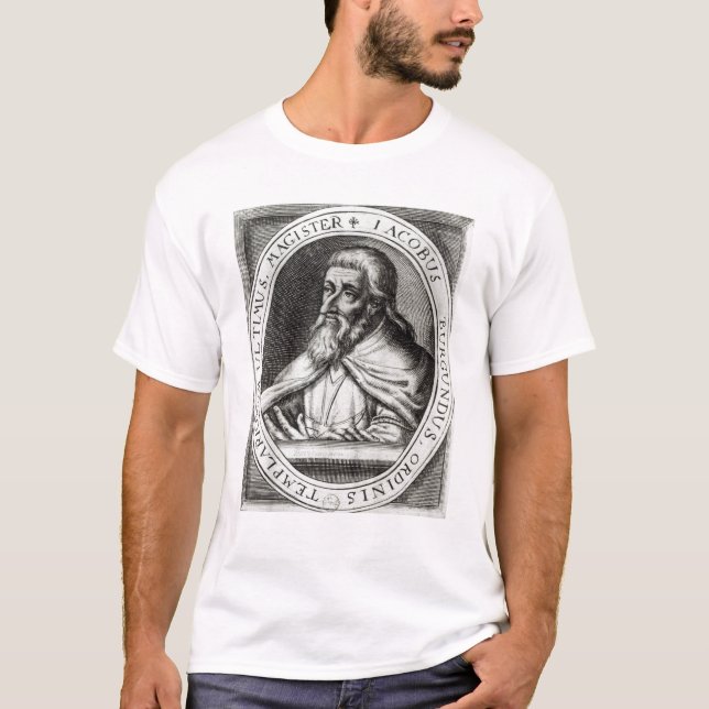 T-shirt Mestre de Jacques de Molay dos cavaleiros Templars (Frente)