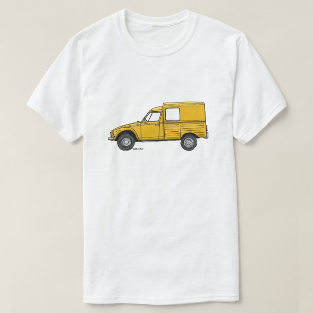 T-shirt met gele Citroën Acadiane (Frente do Design)