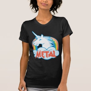 T-shirt metal-unicórnio
