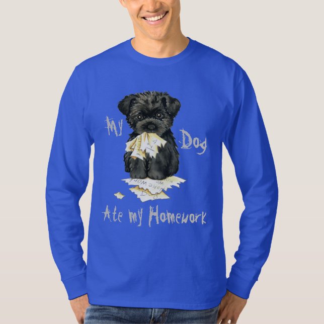 T-shirt Meu Affenpinscher Comeu Meu Trabalho De Casa (Frente)