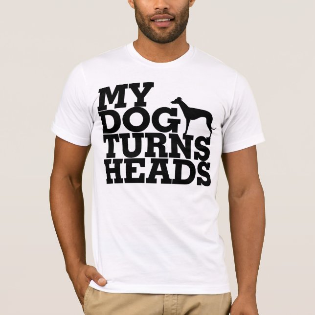 T-shirt Meu cão gira o galgo das cabeças (Frente)