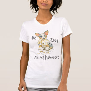 T-shirt Meu Cardigan Welsh Corgi Comeu minha Homework