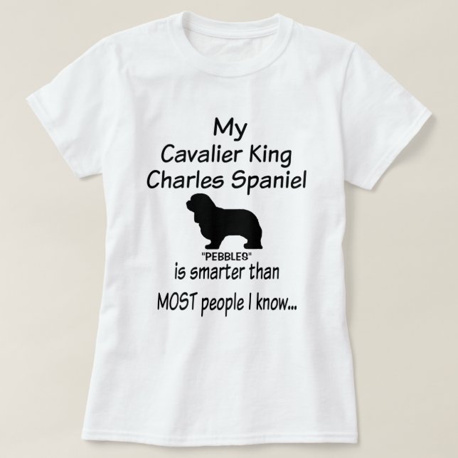 T-shirt Meu Cavalier King Charles Spaniel Dog é mais intel (Frente do Design)