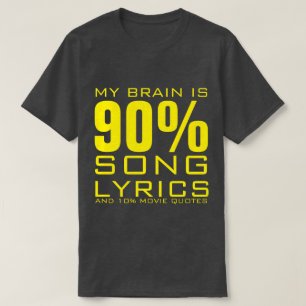 T-SHIRT MEU CÉREBRO É 90% DE LÍRICA DE MÚSICA