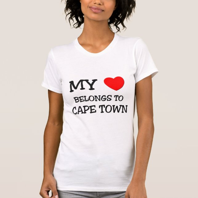 T-shirt Meu coração pertence a CAPE TOWN (Frente)