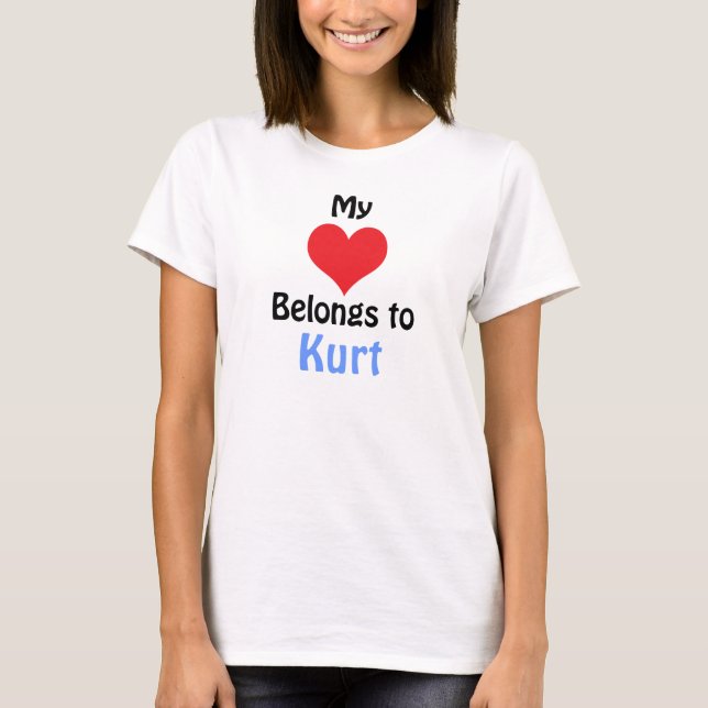 T-shirt Meu Coração Pertence a Kurt (Frente)