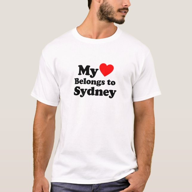 T-shirt Meu Coração Pertence a Sydney (Frente)