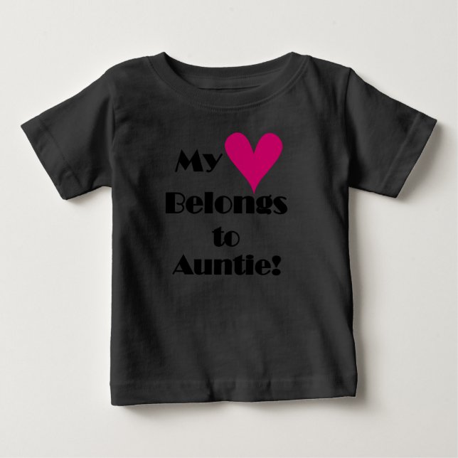 T-shirt Meu Coração Pertence à Tia (Frente)