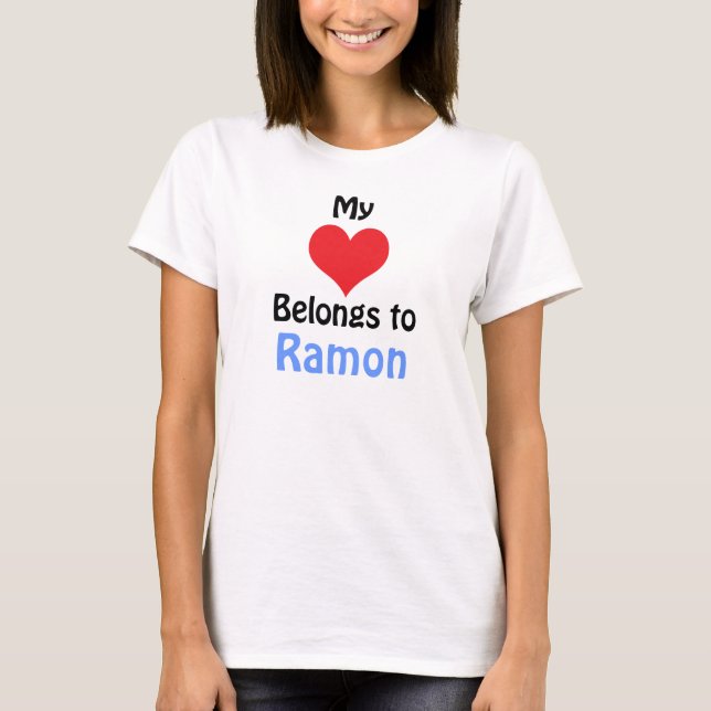 T-shirt Meu Coração Pertence ao Ramon (Frente)