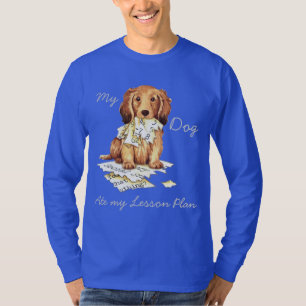 T-shirt Meu Dachshund de cabelos compridos comeu meu plano