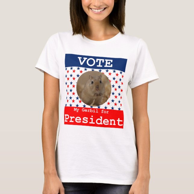 T-shirt Meu Gerbil para Presidente (Frente)
