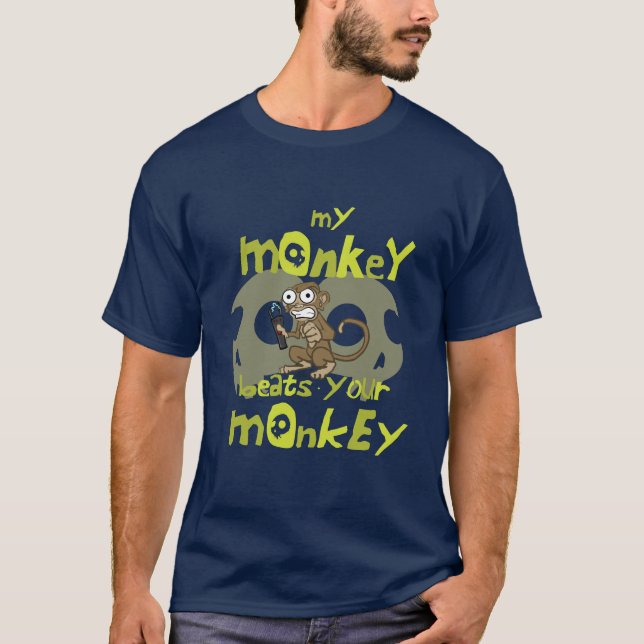 T-shirt Meu macaco bate seu macaco (Frente)