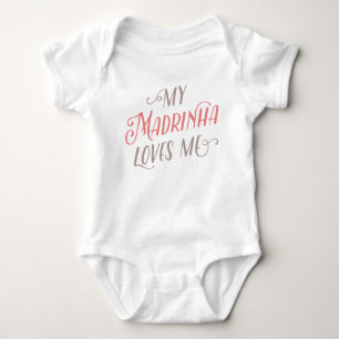 T-shirt Meu Madrinha ama-me Bodysuit do bebê de  