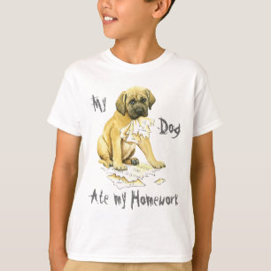 T-shirt Meu Mastiff comeu meus trabalhos de casa