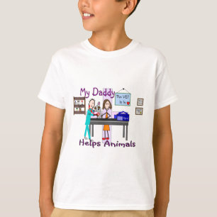 T-shirt Meu pai ajuda animais--O veterinário caçoa camis