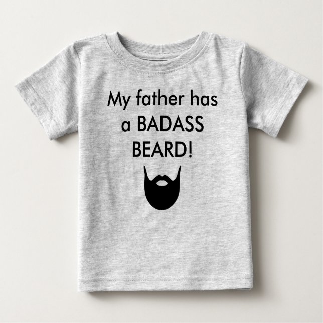 T-shirt Meu pai tem uma BARBA de BADASS! (Frente)