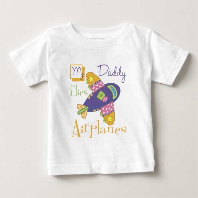 T-shirt Meu pai voa aviões (Frente)