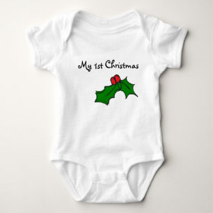 T-shirt Meu primeiro/ø Natal - azevinho do Natal