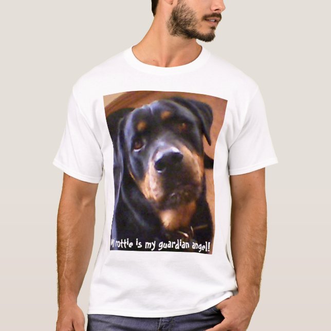 T-shirt Meu rottie é meu anjo-da-guarda! (Frente)