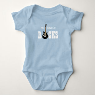 T-shirt "Meu tio Rocha!" com guitarra elétrica
