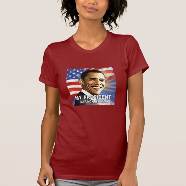 T-shirt Meu tshirt do presidente Barack Obama (bandeira) (Frente)