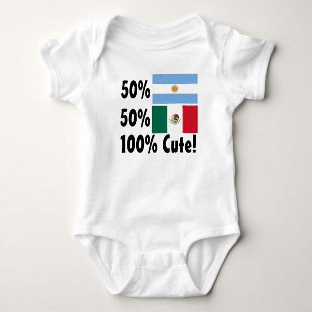 T-shirt Mexicano 100% de 50% Argentina 50% bonito (Frente)