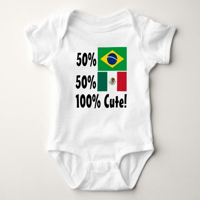T-shirt Mexicano 100% do brasileiro 50% de 50% bonito (Frente)