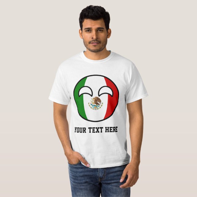 T-shirt México Geeky de tensão engraçado Countryball (Frente Completa)