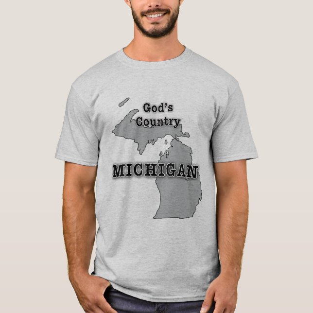 T-shirt Michigan é o PAÍS do DEUS (Frente)