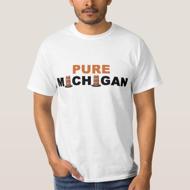 T-shirt Michigan puro: Construção de estradas (Frente)