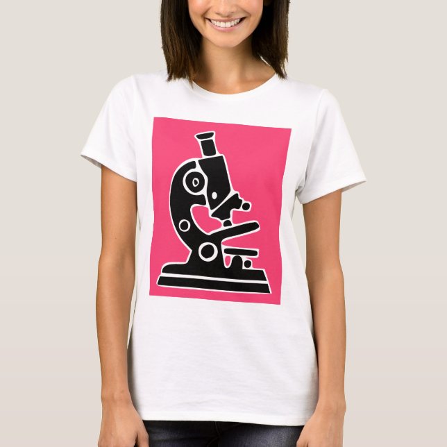 T-shirt Microscópio cor-de-rosa (Frente)