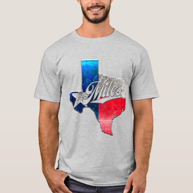 T-Shirt "MILES, TEXAS", em relevo (Frente)