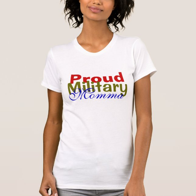 T-shirt militar orgulhoso de Momma (Frente)