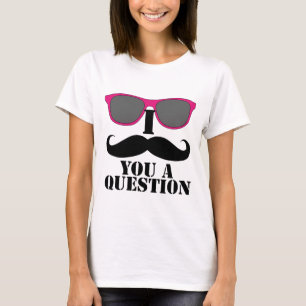 T-shirt Mim bigode você óculos de sol de um rosa da