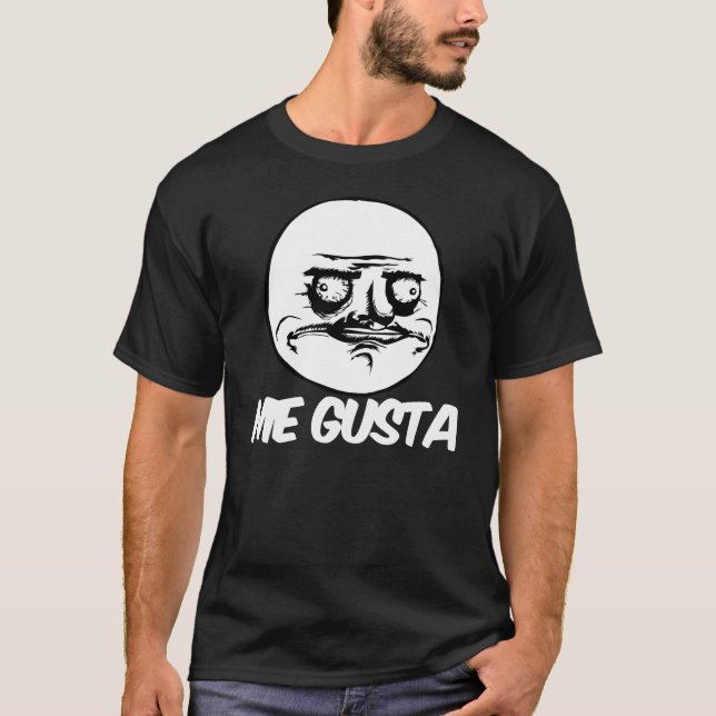 T-shirt mim cara cómica do meme da raiva do gusta (Frente)