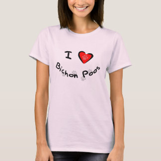T-shirt Mim coração - amor Bichon Poos