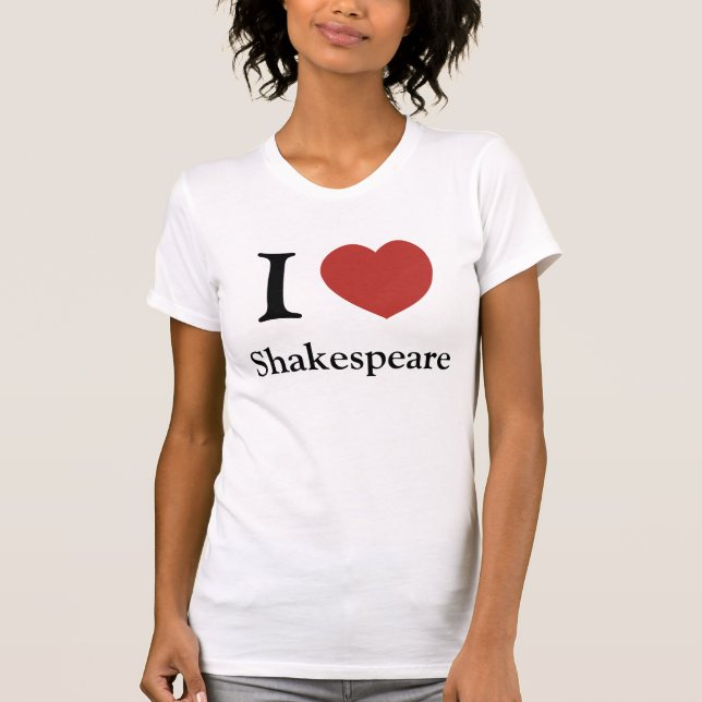 T-shirt Mim fêmea de Shakespeare do coração (Frente)