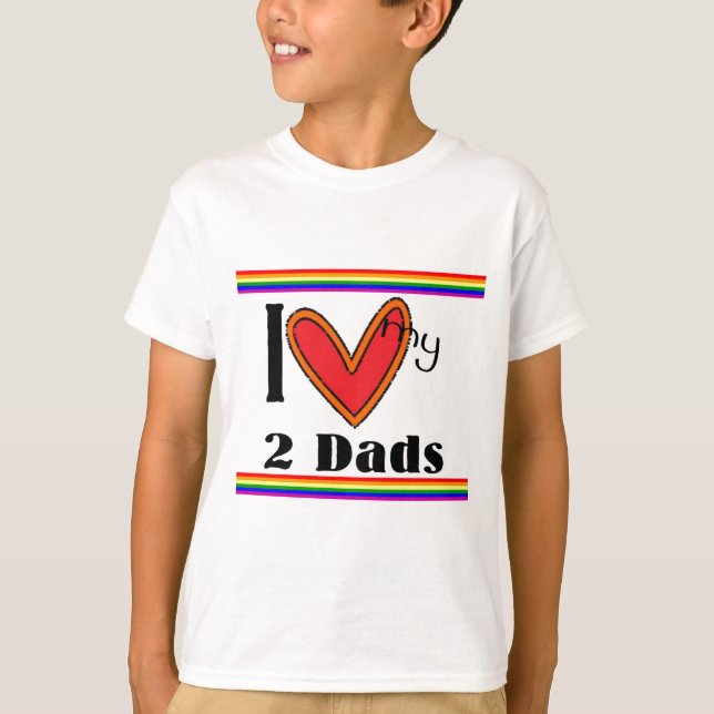 T-shirt Mim luv meus 2 pais (Frente)