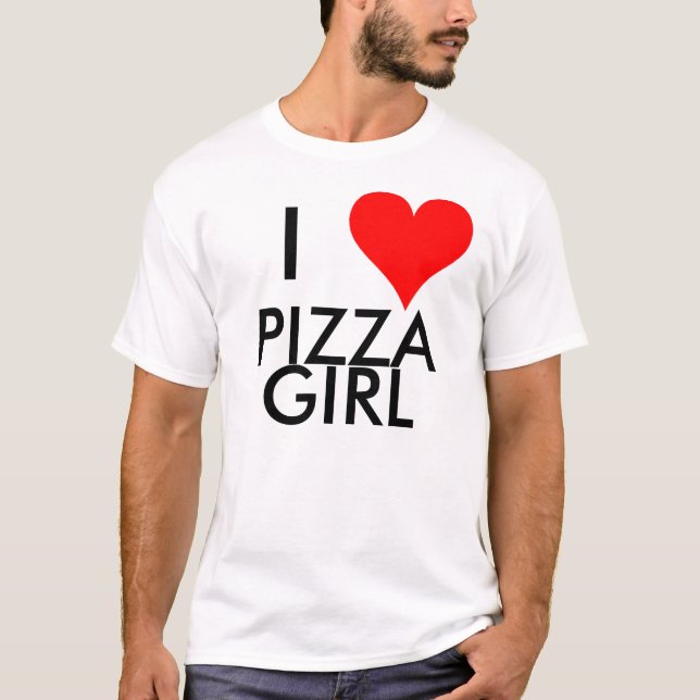 T-shirt Mim menina da pizza do coração (Frente)