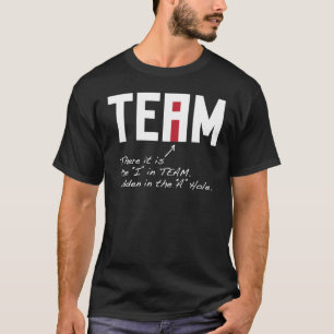 T-shirt Mim na equipe - é escondida lá em um furo