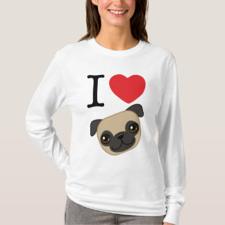 T-shirt Mim Pugs da jovem corça do coração