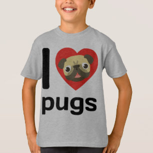 T-shirt Mim pugs do coração (amor)