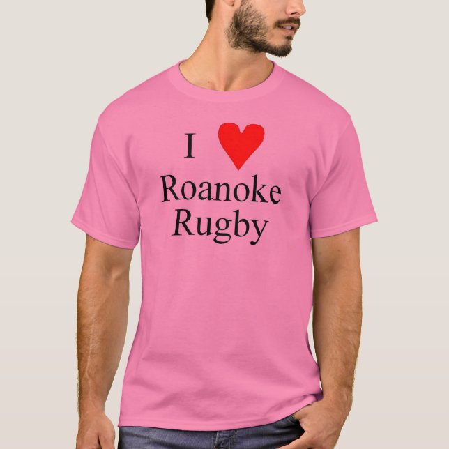 T-shirt Mim rugby de Roanoke do "coração" (Frente)
