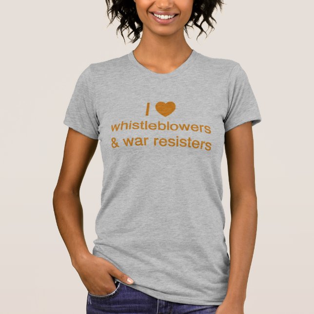 T-shirt Mim Whistleblowers (do coração) e resistente da (Frente)