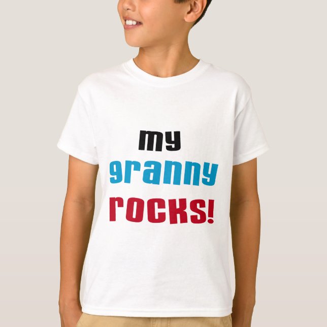 T-shirt Minha avó Rocks T shirts e presentes (Frente)