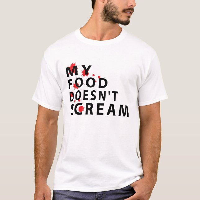 T-shirt Minha comida não grita (Frente)