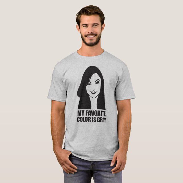 T-shirt Minha cor favorita é cinzenta (Frente Completa)