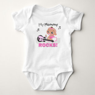 T-shirt Minha Mamãe Rocha Rosa Criança de Violão Africano